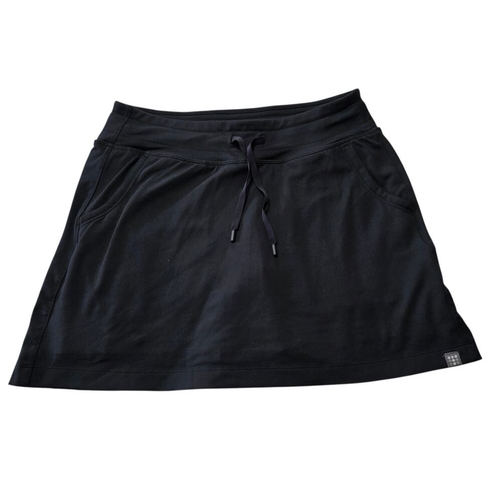Title Nine Womens Black Athletic Skort Skirt Shorts Small Drawstring Active